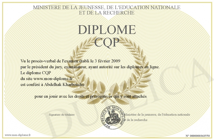 diplome cqp